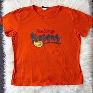Feeling Witchy Halloween spooky season tee t-shirt short sleeve orange black